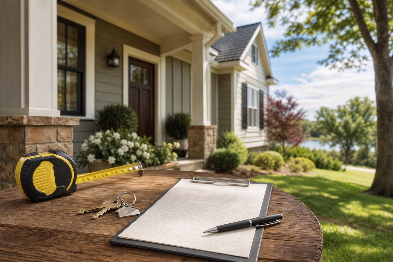 Home exterior and inspection notes for home insurance quote review