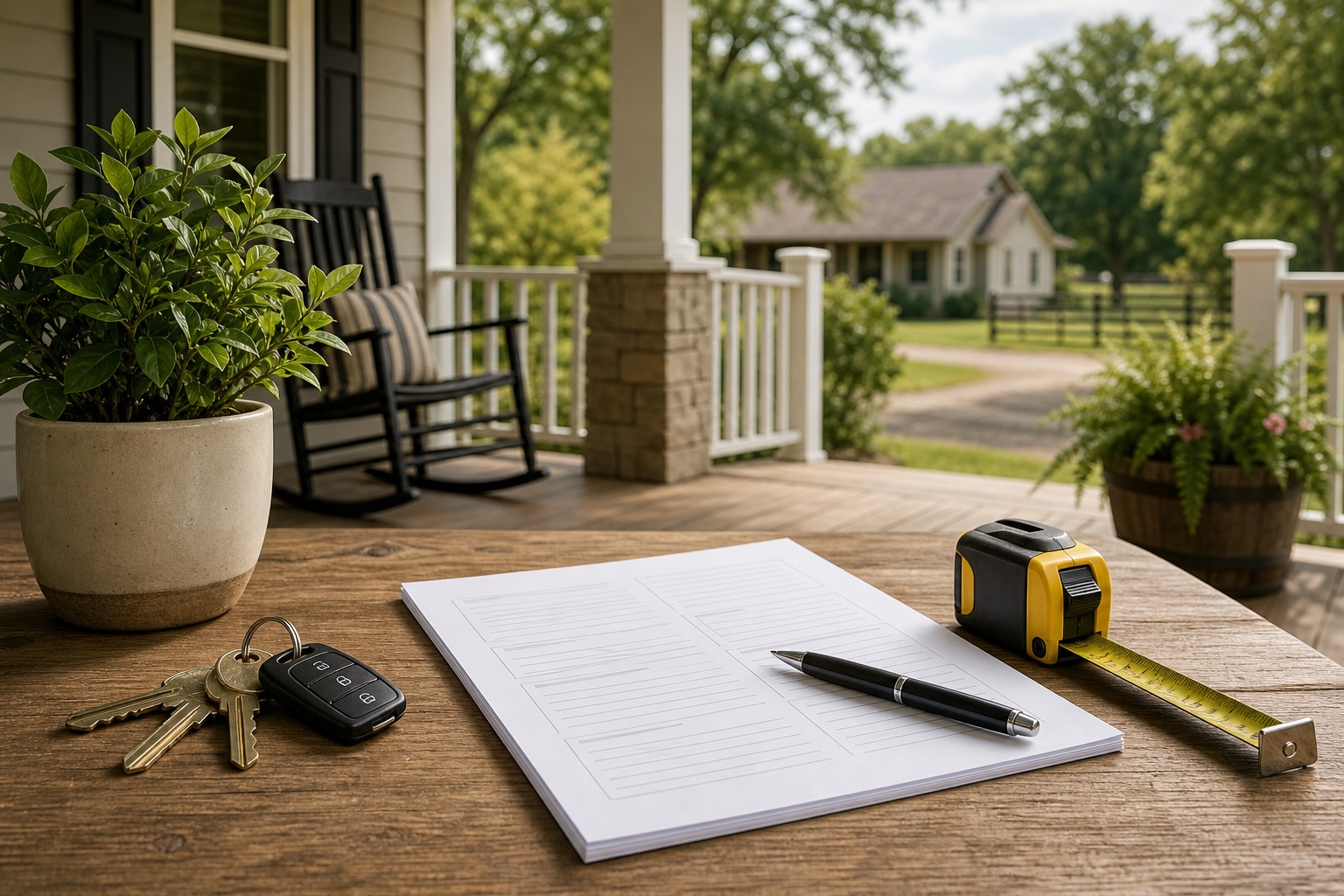 Front porch home details setup for East Texas home insurance quote preparation